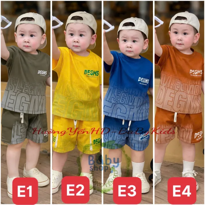 Bộ 4 món/4 màu áo không tay cho bé trai từ 7-50kg, họa tiết unisex.