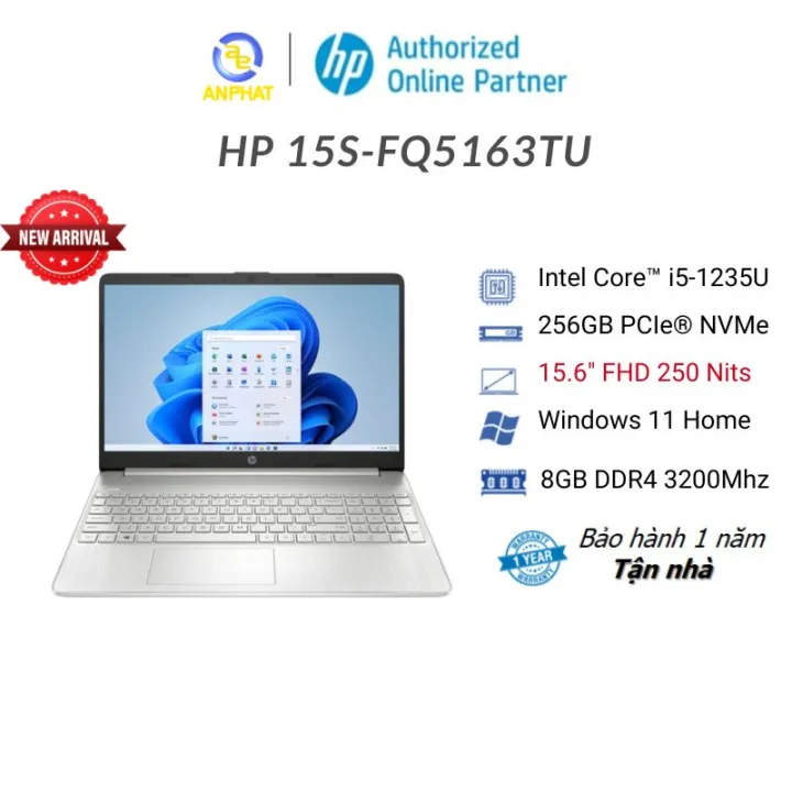 aptop HP 15s-fq5163TU (i5-1235U | 8GB | 256GB | 15.6" FHD| WIn11)