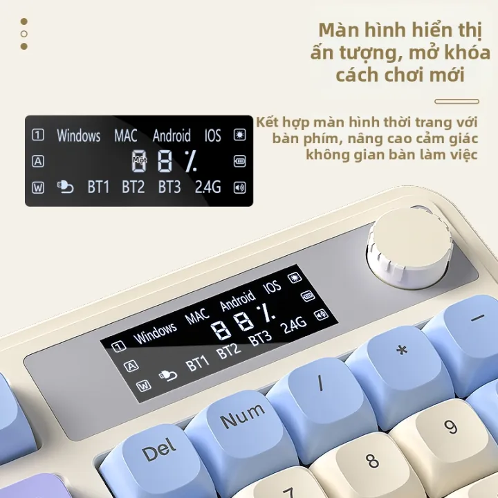 AULA | S99 Pro Tri-Mode Mechanical Keyboard, Side-Printed Translucent Keycaps