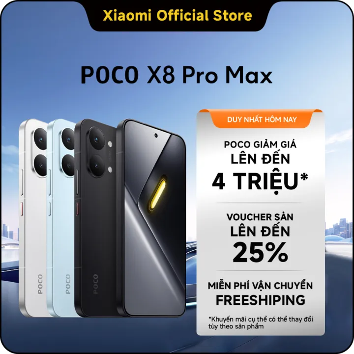 Xiaomi Poco X8 Pro Max Smartphone | Extremely Large Battery 8500Mah (Typ) with 100W Fast Charging | 6.83" 1.5K 120Hz Amoled Screen