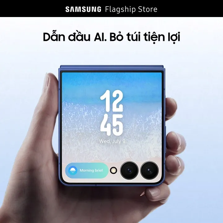 Điện thoại Samsung Galaxy Z Flip7, Điện thoại AI, Màn hình ngoài vô cực 4.1", Camera selfie 50MP, Mỏng nhất